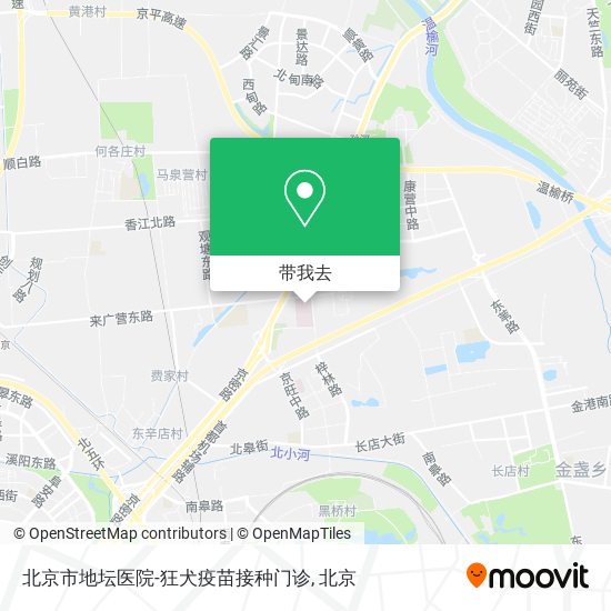 北京市地坛医院-狂犬疫苗接种门诊地图