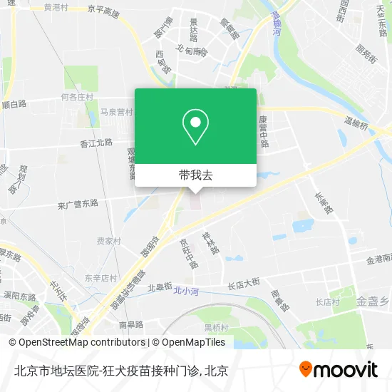 北京市地坛医院-狂犬疫苗接种门诊地图