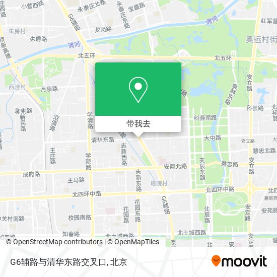 G6辅路与清华东路交叉口地图