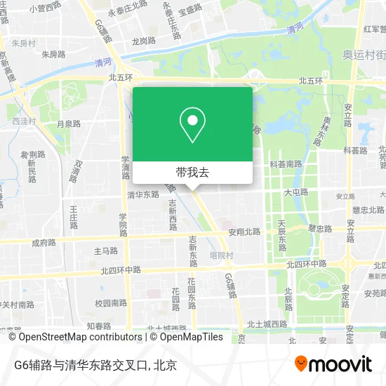 G6辅路与清华东路交叉口地图