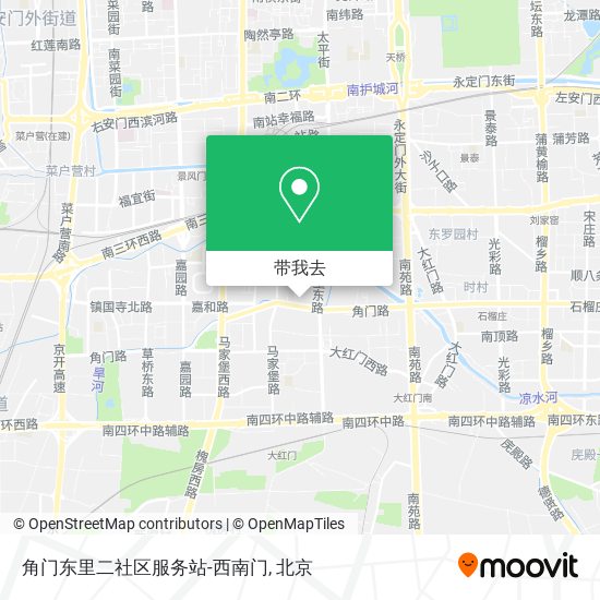 角门东里二社区服务站-西南门地图