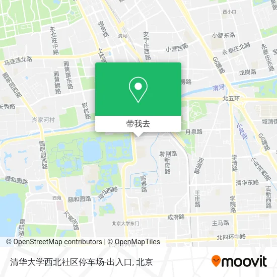清华大学西北社区停车场-出入口地图