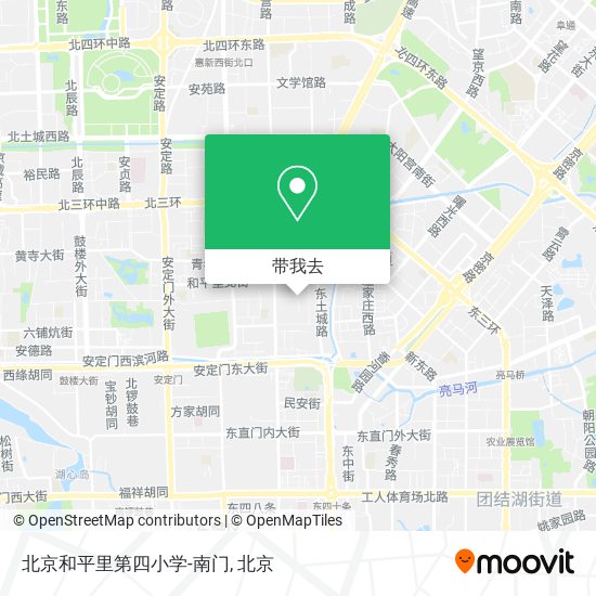 北京和平里第四小学-南门地图