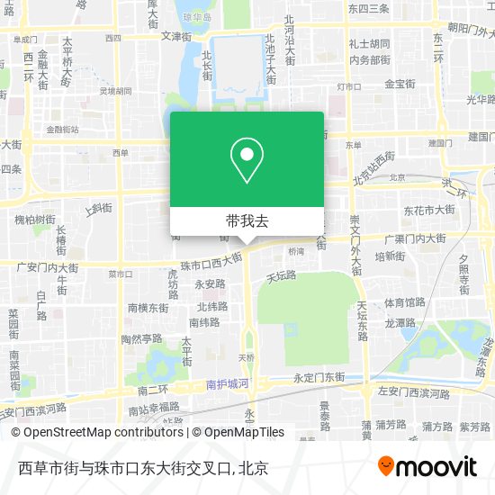 西草市街与珠市口东大街交叉口地图