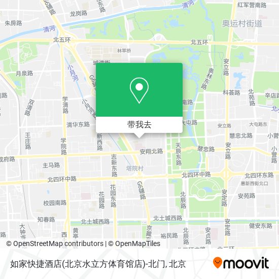 如家快捷酒店(北京水立方体育馆店)-北门地图