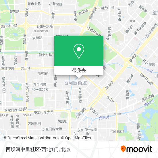 西坝河中里社区-西北1门地图