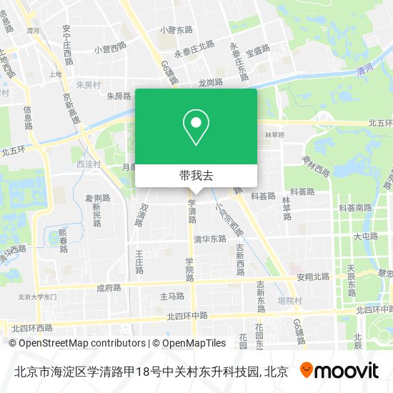 北京市海淀区学清路甲18号中关村东升科技园地图