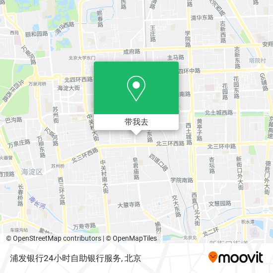 浦发银行24小时自助银行服务地图