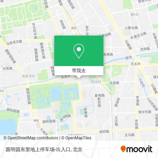 圆明园东里地上停车场-出入口地图