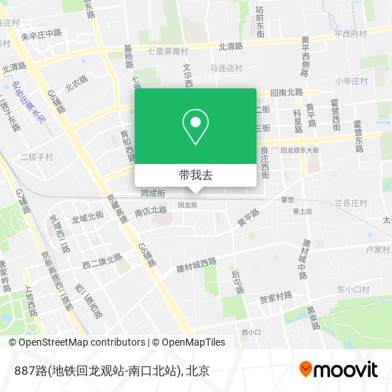 887路(地铁回龙观站-南口北站)地图