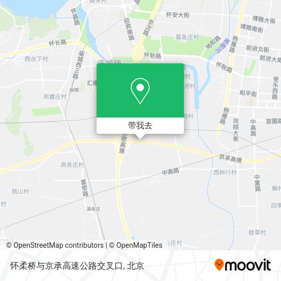 怀柔桥与京承高速公路交叉口地图