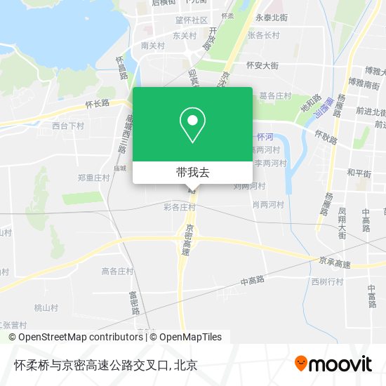怀柔桥与京密高速公路交叉口地图