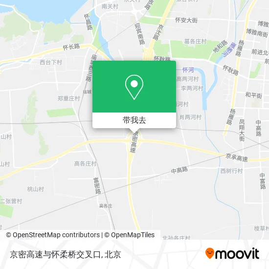 京密高速与怀柔桥交叉口地图