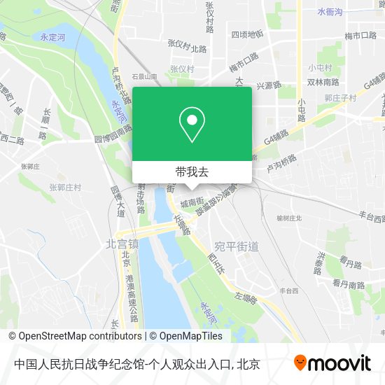 中国人民抗日战争纪念馆-个人观众出入口地图