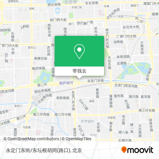 永定门东街/东坛根胡同(路口)地图