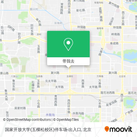 国家开放大学(五棵松校区)停车场-出入口地图