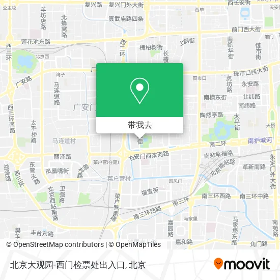 北京大观园-西门检票处出入口地图