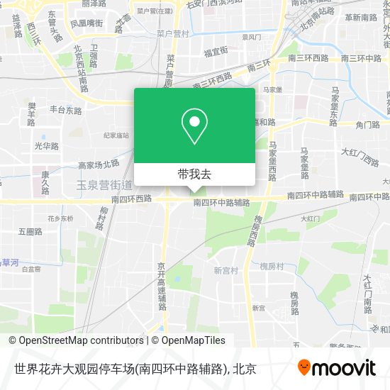 世界花卉大观园停车场(南四环中路辅路)地图