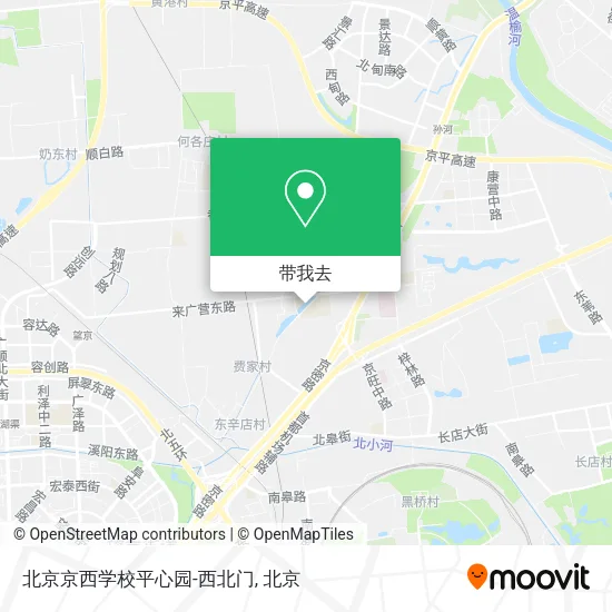 北京京西学校平心园-西北门地图