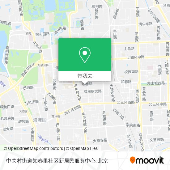 中关村街道知春里社区新居民服务中心地图