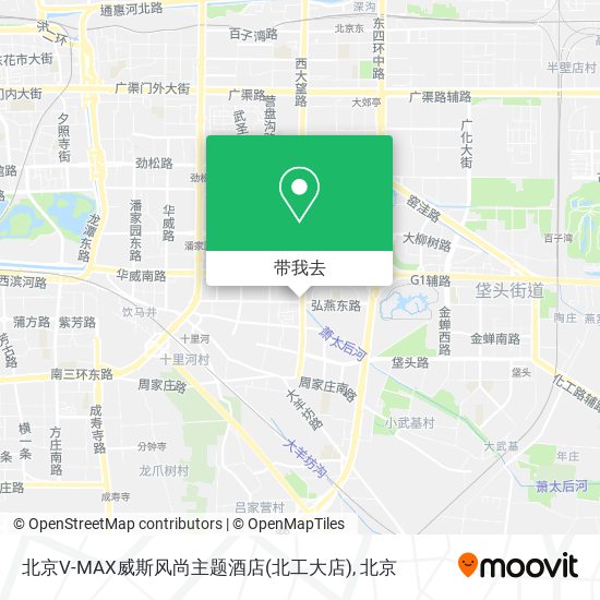 北京V-MAX威斯风尚主题酒店(北工大店)地图