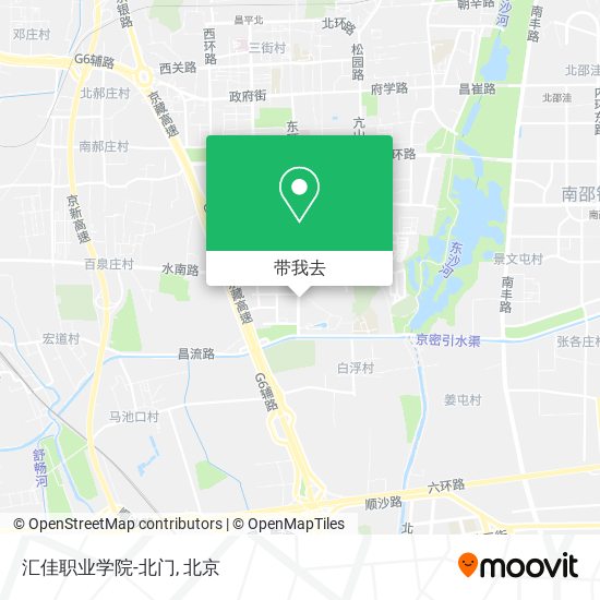 汇佳职业学院-北门地图