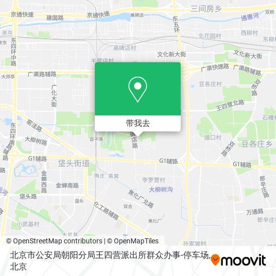北京市公安局朝阳分局王四营派出所群众办事-停车场地图