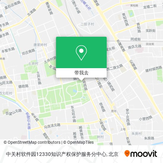 中关村软件园12330知识产权保护服务分中心地图