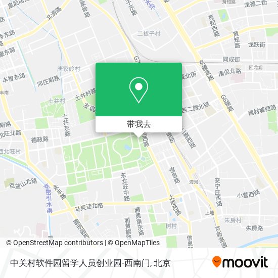 中关村软件园留学人员创业园-西南门地图