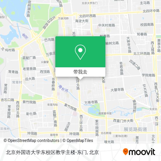 北京外国语大学东校区教学主楼-东门地图