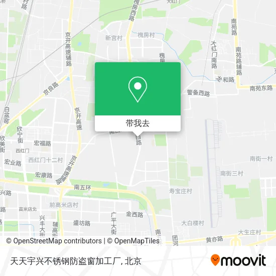 天天宇兴不锈钢防盗窗加工厂地图