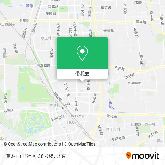 黄村西里社区-38号楼地图