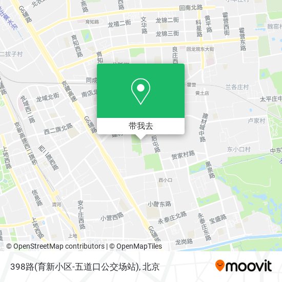 398路(育新小区-五道口公交场站)地图