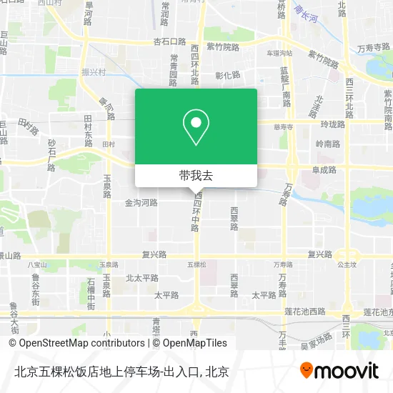 北京五棵松饭店地上停车场-出入口地图