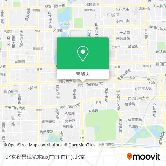 北京夜景观光东线(前门-前门)地图
