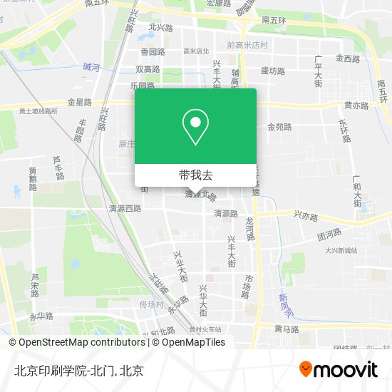 北京印刷学院-北门地图