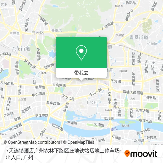 7天连锁酒店广州农林下路区庄地铁站店地上停车场-出入口地图