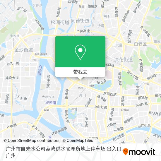 广州市自来水公司荔湾供水管理所地上停车场-出入口地图