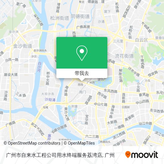 广州市自来水工程公司用水终端服务荔湾店地图