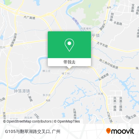 G105与翻草湖路交叉口地图