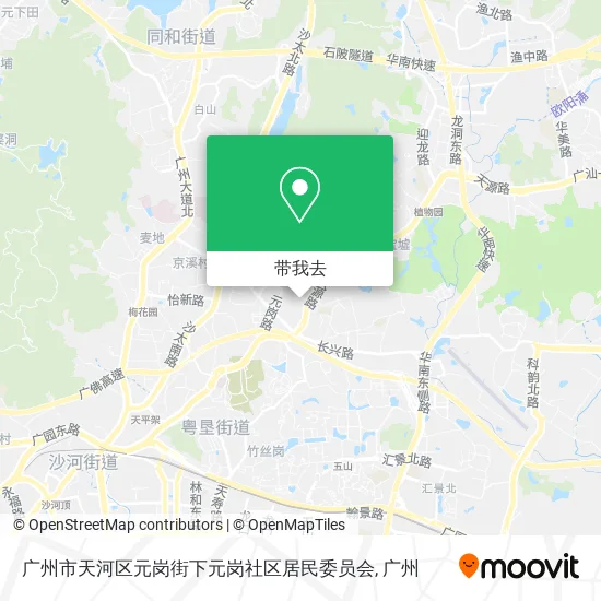 广州市天河区元岗街下元岗社区居民委员会地图