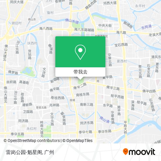 雷岗公园-魁星阁地图