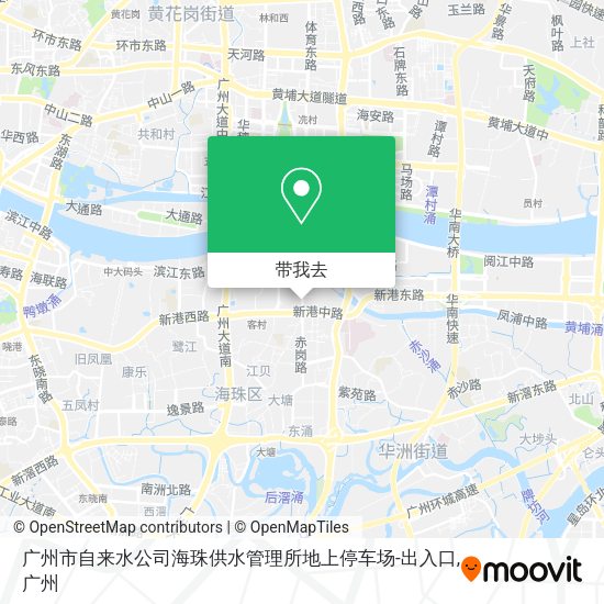 广州市自来水公司海珠供水管理所地上停车场-出入口地图