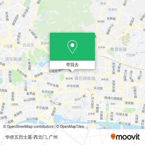 华侨五烈士墓-西北门地图
