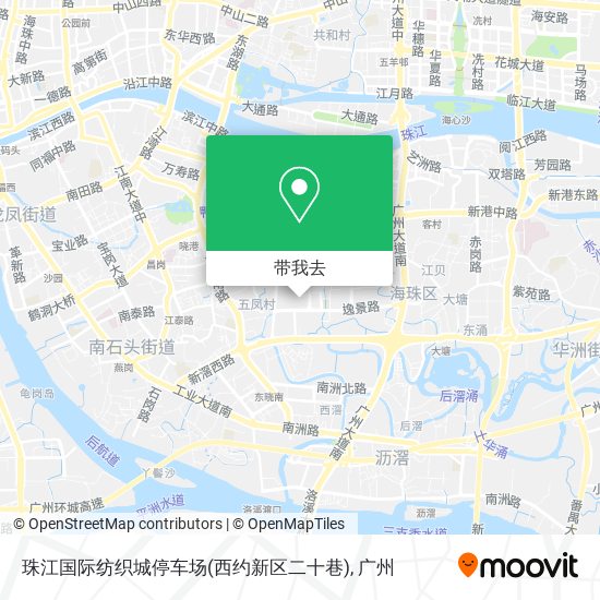 珠江国际纺织城停车场(西约新区二十巷)地图