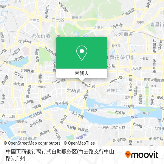 中国工商银行离行式自助服务区(白云路支行中山二路)地图