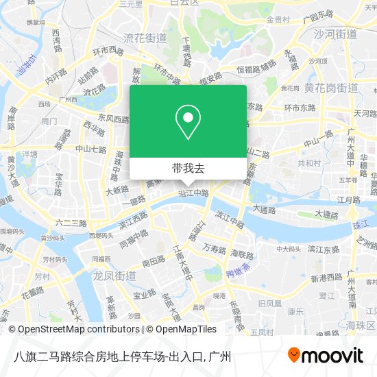 八旗二马路综合房地上停车场-出入口地图