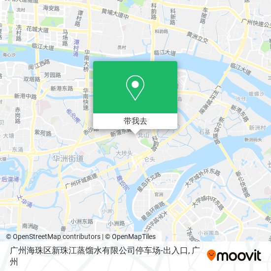 广州海珠区新珠江蒸馏水有限公司停车场-出入口地图