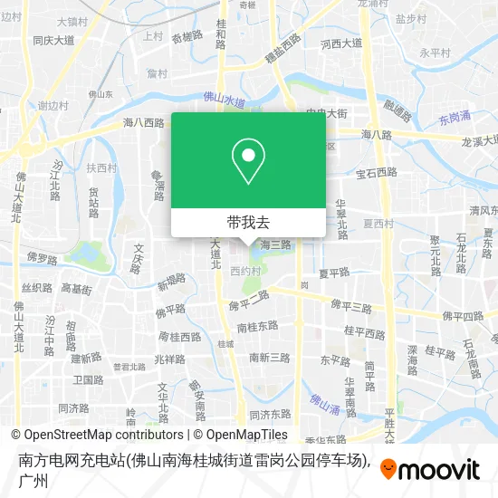南方电网充电站(佛山南海桂城街道雷岗公园停车场)地图