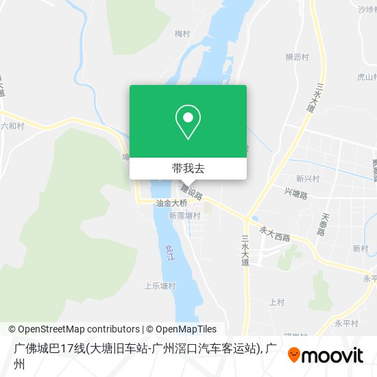 广佛城巴17线(大塘旧车站-广州滘口汽车客运站)地图